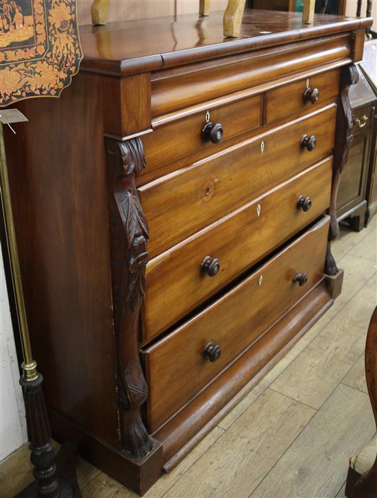 A large late Victorian mahogany chest of drawers, 139cm wide